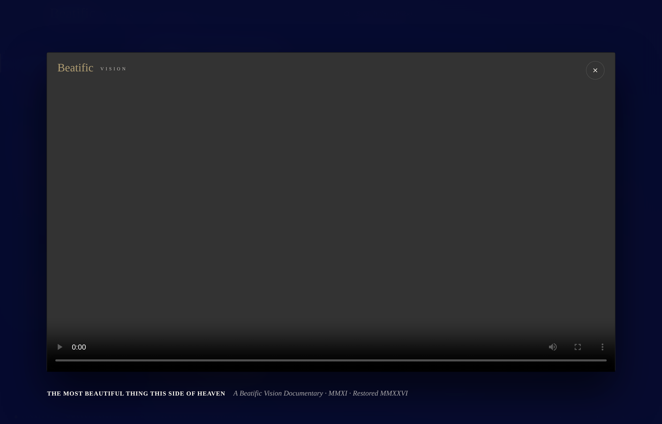 Empyrean video player — Beatific Vision branded chrome